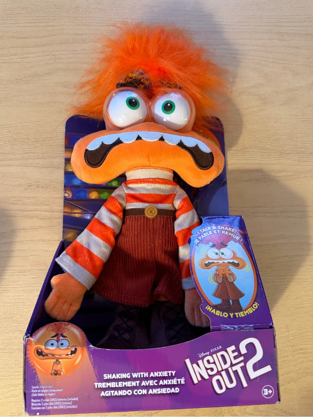 Disney Orange and White Striped 'Anxiety' Plush from Inside Out 2